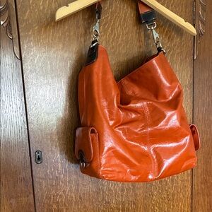 Nino Bossi Burnt Orange Leather Shoulder Bag
